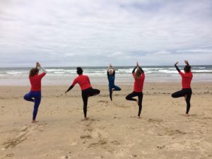 Echauffement Yoga cours de surf Ulmo Surf School